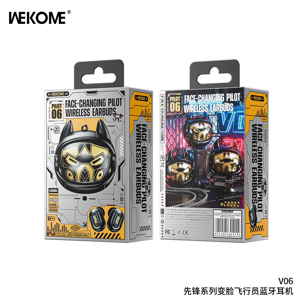 V06 Vanguard Series Face-changing Pilot Wireless Earphone wekome