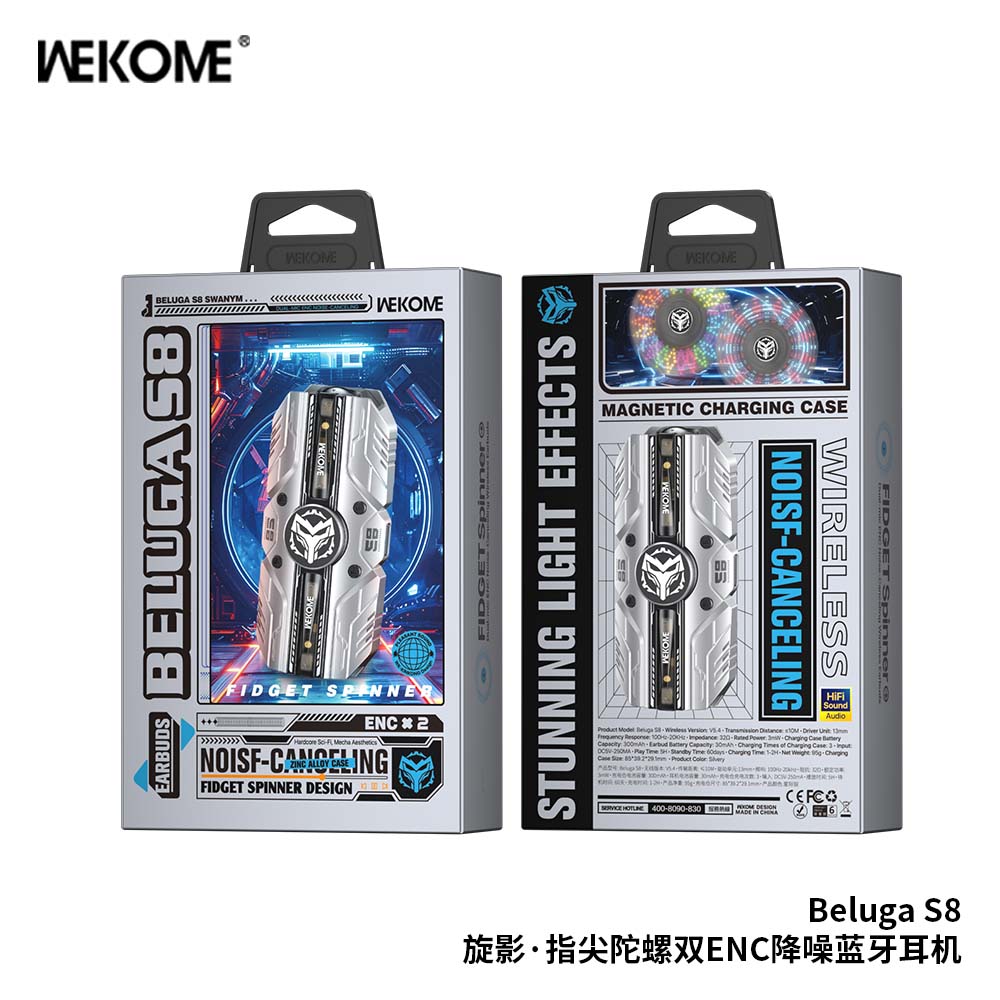 Beluga S8 Swanym· Fidget Spinner Dual-mic ENC Wireless Earbuds wekome