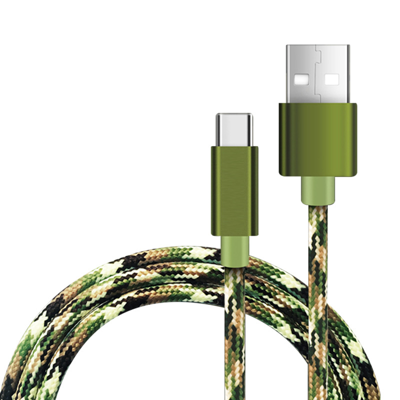 Type-C data cable 1m 5V/2A suitable for Huawei mobile phone charging cable nylon braided USB power cord fast charging