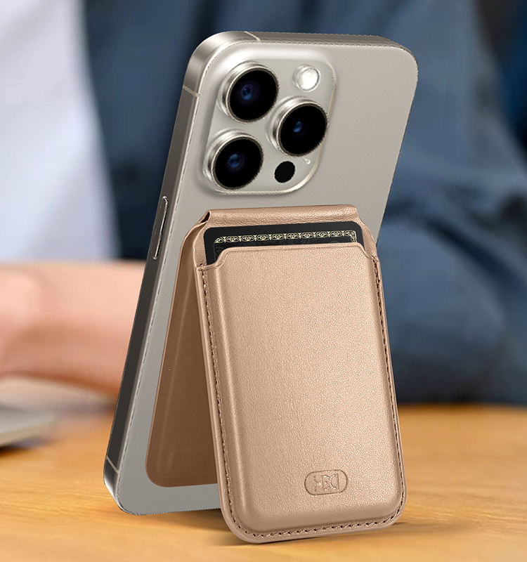 Magnetic RFID Standing Card Holder & Wallet Case PU Leather Mobile Phone Case Back Holder for iPhone