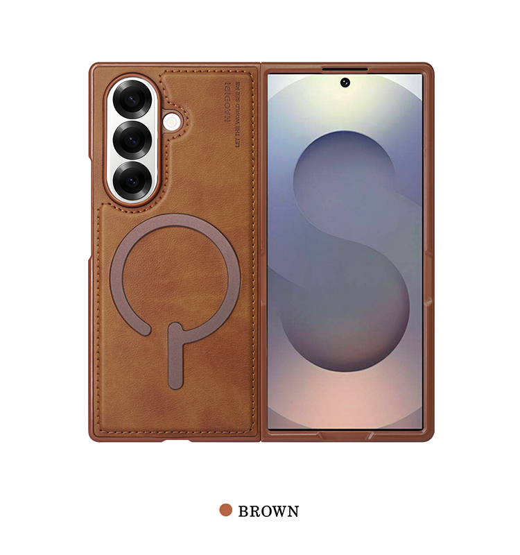 Question Mark Magnetic Design PU Leather Smartphone Cover for Samsung Z Fold 7 Mobile Phone Case Shell