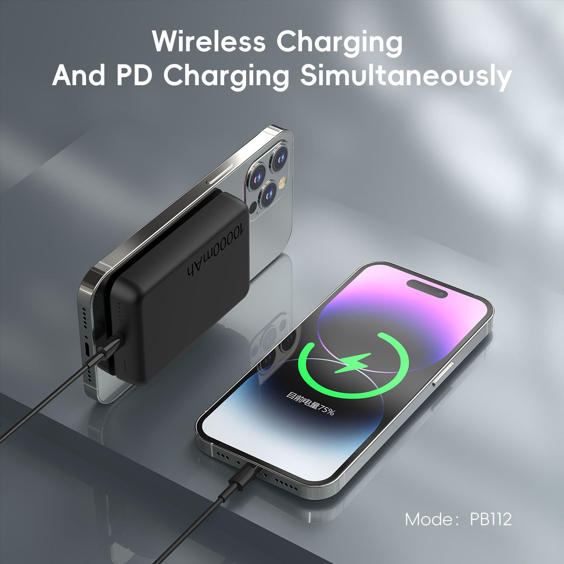 LONGPIE C16 Qi2 Wireless Fast Charger with Magnetic Suction, 15W Quick Charge, 10,000mAh Capacity