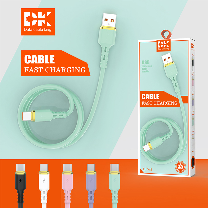 DK Suitable for Apple PD20W gold edged fast charging cable 66W dual head type-c data cable
