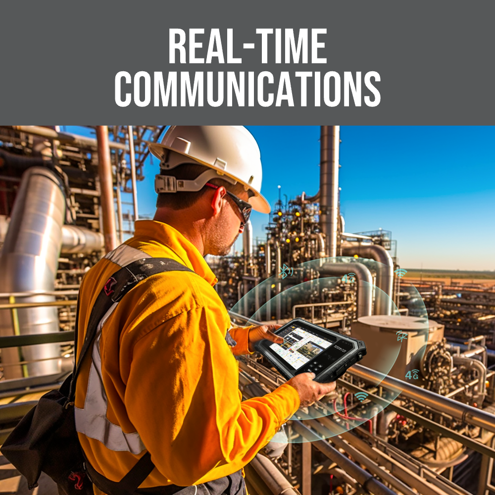 HUGEROCK T80EX Factory 8" 1000nit 18900mAh ATEX Nfc Modules Long Range UHF Rfid Reader Explosion-proof Rugged Tablet With Rfid