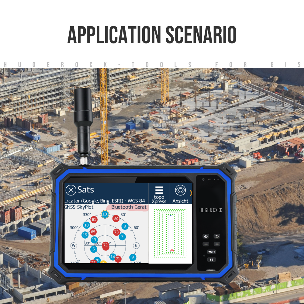 HUGEROCK G80M Sunlight Readable 1000 nit 18900mAh Rtk Gnss Receiver Surveying Equipment android Industrial Rugged Tablet