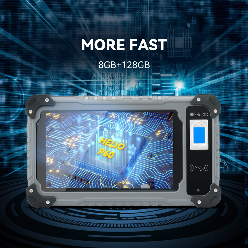 HUGEROCK B70 7 Inch Industrial Rugged 10000mAh NFC Module Biometric Fingerprint Scanner Octa Core MTK High Tablet Android