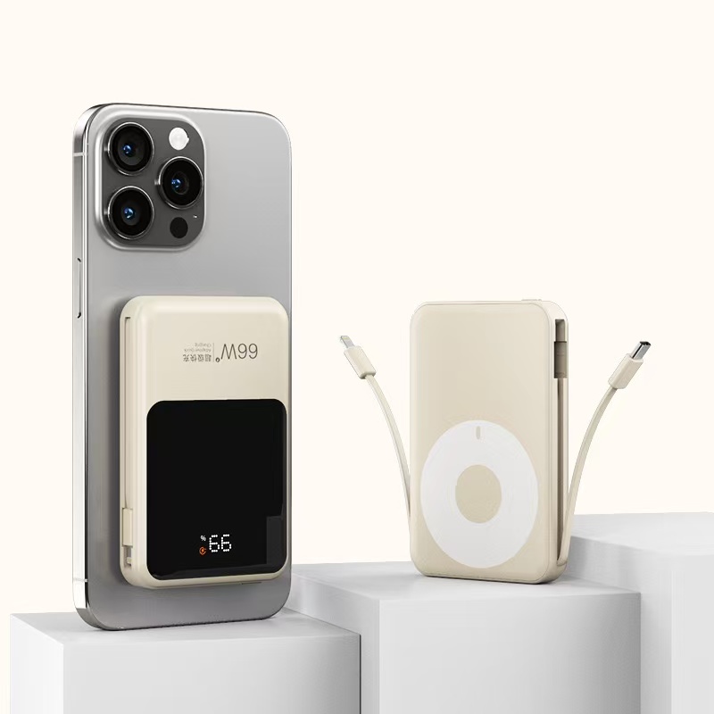 VIEREX-VP16W--Magnetic Wireless Charging--10000MAH Power Bank with cable and digital display