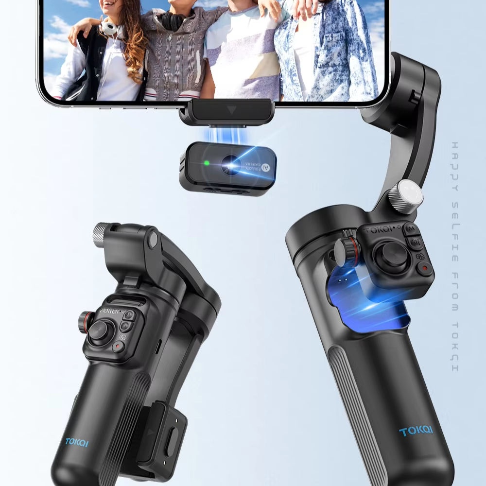TOKQI-M02 3-Axis Gimbal Stabilizer Intelligent Target Tracking Camera Face Tracking ADVANCED ANTI-SHAKE TECHNOLOGY