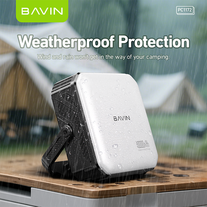 BAVIN Wholesale PC1172 10000mah Solar Light Panels Weatherproof Power Bank Wirh Led Light