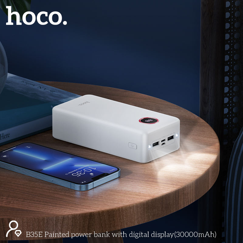 Hoco OEM B35E 30000mAh High Capacity Painted Digital Display Electric Quantity Power Bank