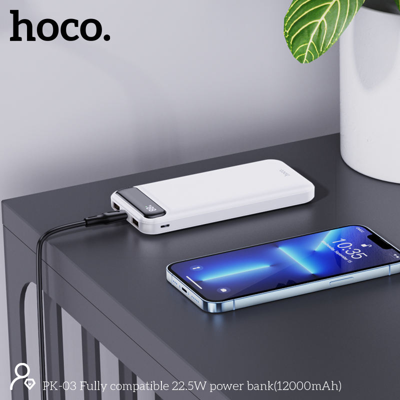 Hoco OEM PK-03 12000mAh Fully Compatible 22.5W Fast Charging Digital Display Power Bank