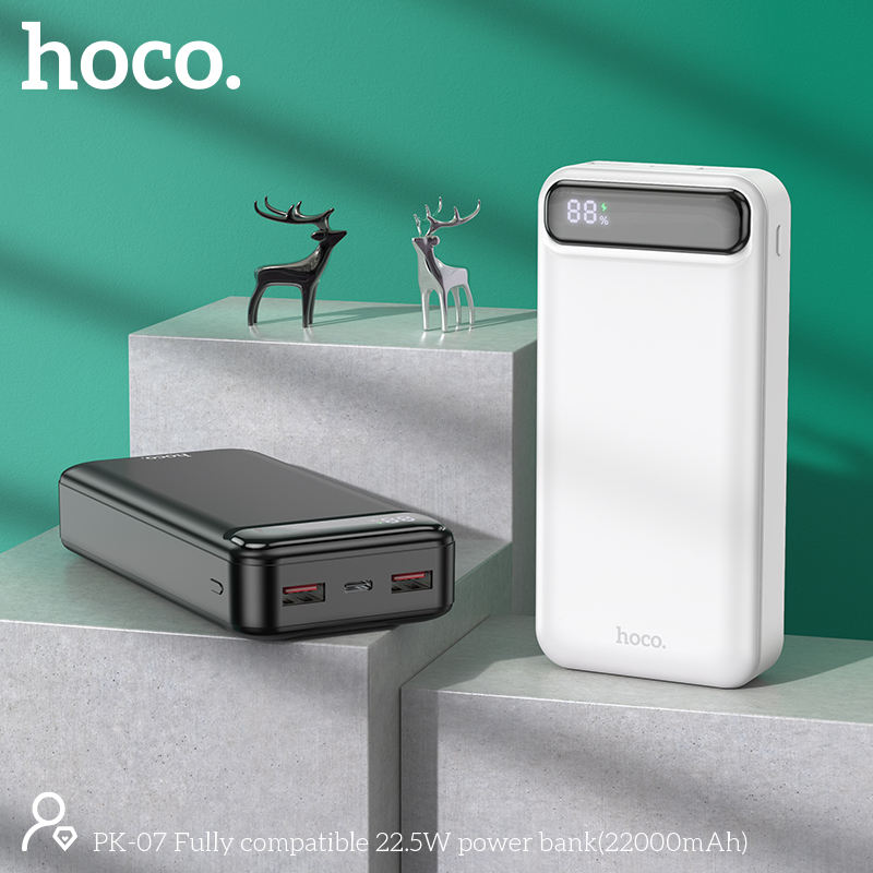 Hoco OEM PK-07 22000mAh Fully Compatible 22.5W Quick Charging Digital Display Power Bank