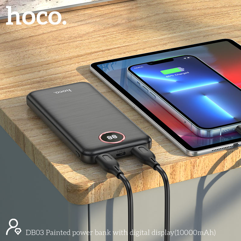 Hoco OEM DB03 Painted USB Type C 2 Ports Input Output LED Digital Display Power Bank