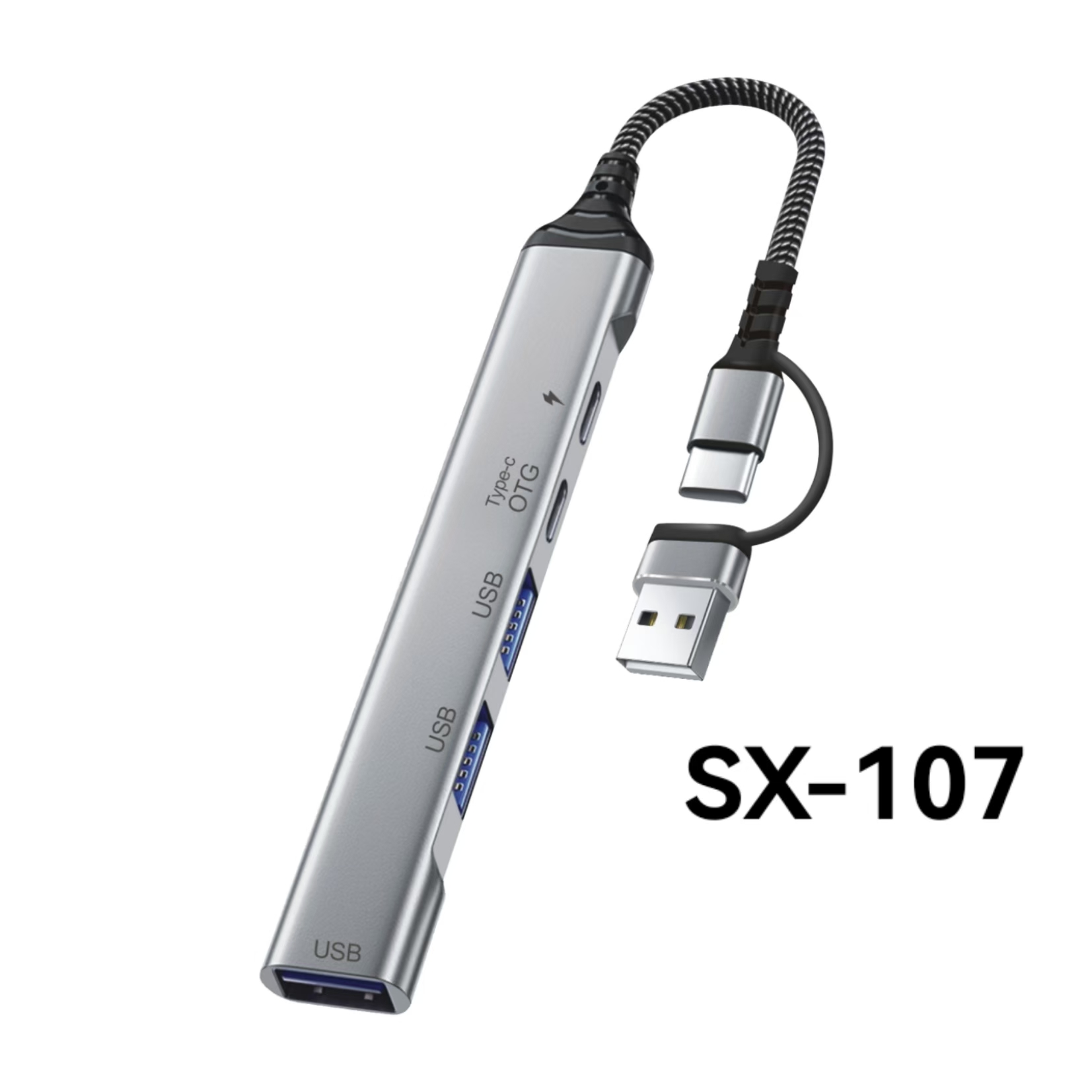 Docking station SX-107 USB/T-C 2-in-1 docking station+T-C/OTG expanding adapter