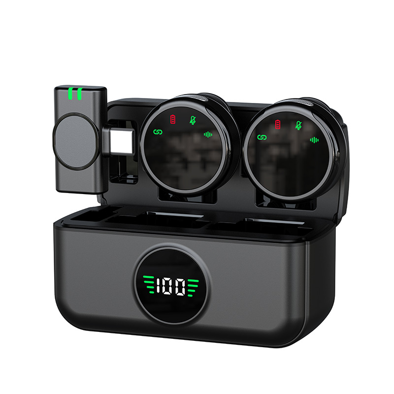 COWINCN Q8 circular wireless lavalier microphone for outdoor mobile live streaming and video recording