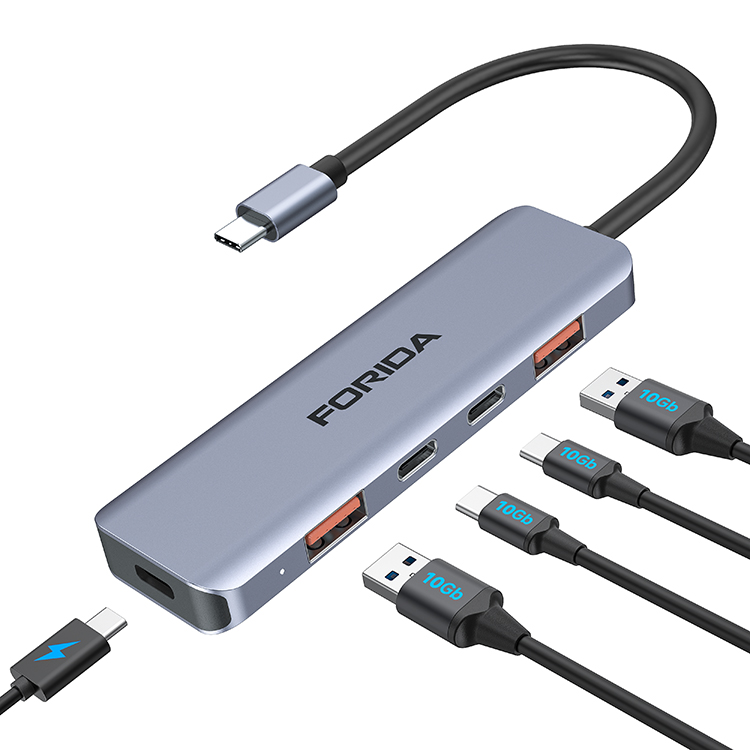 FORIDA Docking station HYD-9128T 5 in 1 USB C HUB Expanding adapter