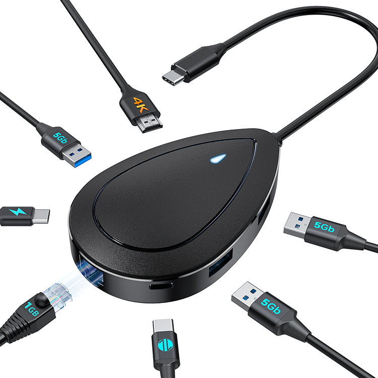 FORIDA Docking station HYD-9966T 7 in 1 USB C HUB Expanding adapter