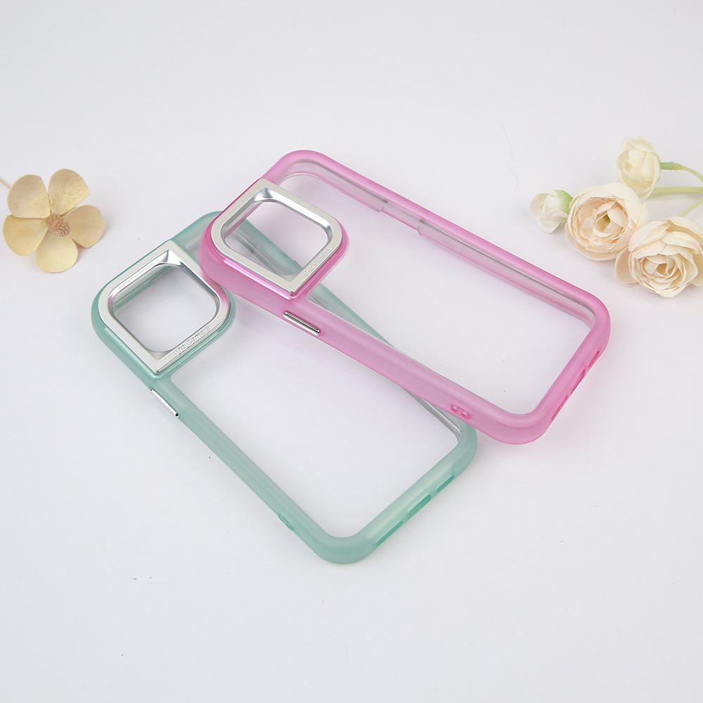 Clear Colorful 3 in 1 Mobile Phone Case for iphone 15 14 13 Fundas Al Por Mayor With TPU+PC+Acrylic Simple Designer Back Cover