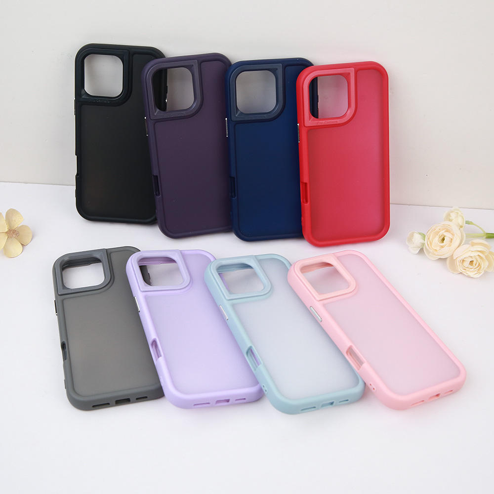 OEM Pure Color Mobile Phone Case for iphone 16 15 Fundas Protector De Celular With 3 in 1 TPU+PC+Acrylic Detachable Back Cover