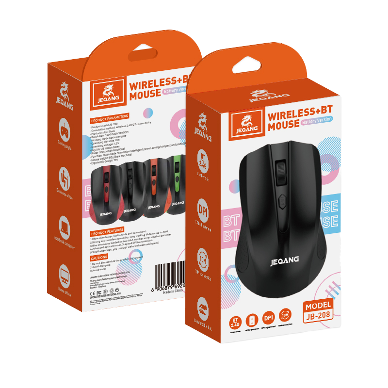 JEQANG 2.4G Wireless Mouse Classic Design Black Color for Office