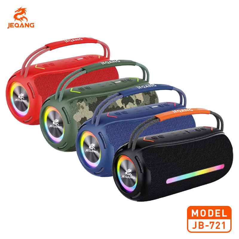 Jeqang JB-721 Large Size Heavy Portable for Bluetooth Wireless RGB LED Speakers Waterproof HiFi Sound Quality 360° Plastic Metal