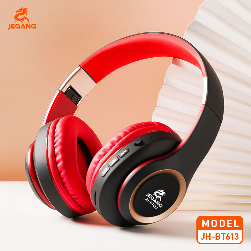 JEQANG On-Ear Wireless BT Headphones ANC Noise-Cancelling Large Earmuff Dynamic Sports Gaming DJ Long Life Earbuds