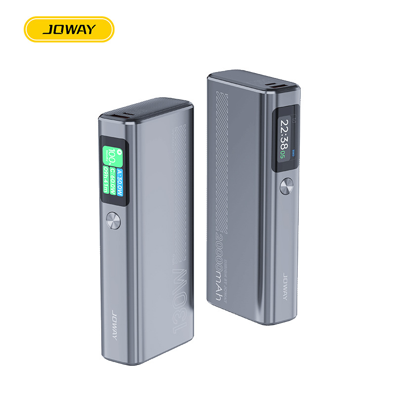 JOWAY factory customized JP323 aluminum alloy 130W high-power mobile power TFT digital display large-capacity charging treasure