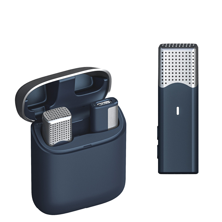 BAIWANGLI -SX960 wireless lavalier microphone with charging compartment for outdoor mobile live streaming, recording and intelli