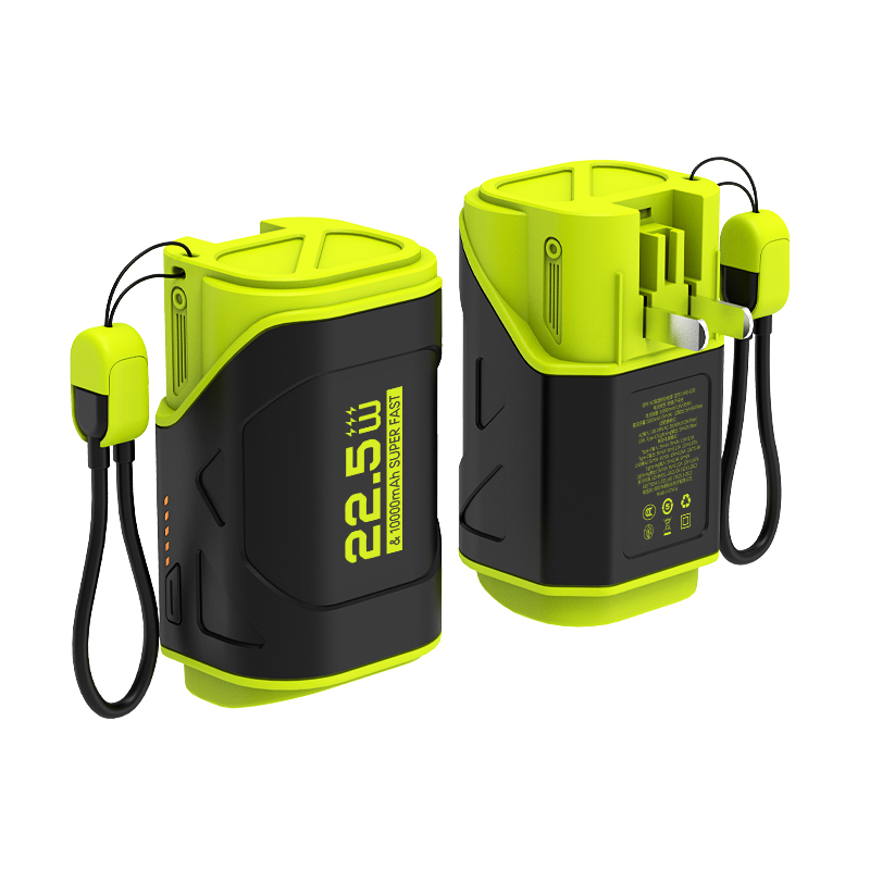 A new type of gun barrel wall plug charging treasure lanyard dual-purpose fast charging 10000 mA self-contained mobile power AC