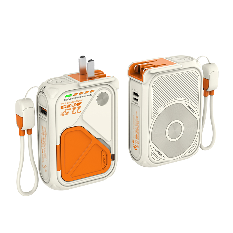 New charging treasure three-in-one magnetic wireless charging with line multifunctional AC plug 10000 mA large capacity