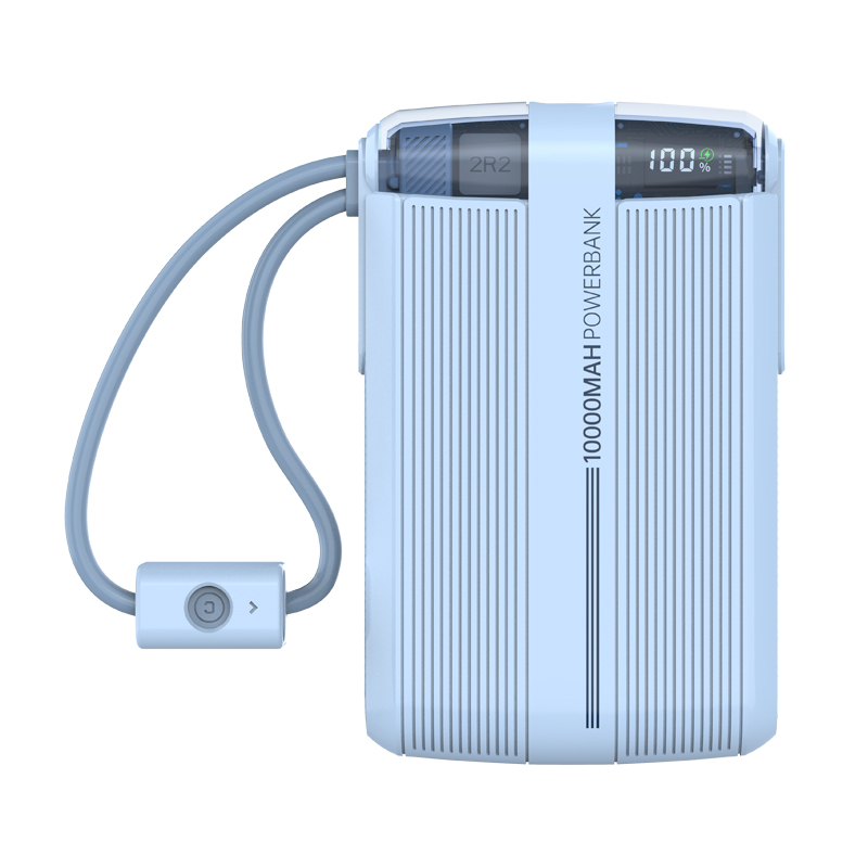 New self-contained charging treasure 22.5W super fast charging compact portable mobile power transparent digital display chargin