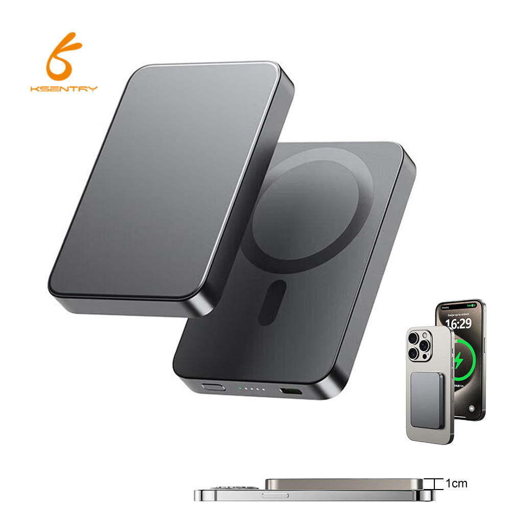 KSENTRY Hot Sale PD 35W Fast-Charging Portable Slim Wireless Power Bank 20W Output Magnetic Charger LI-Polymer Battery