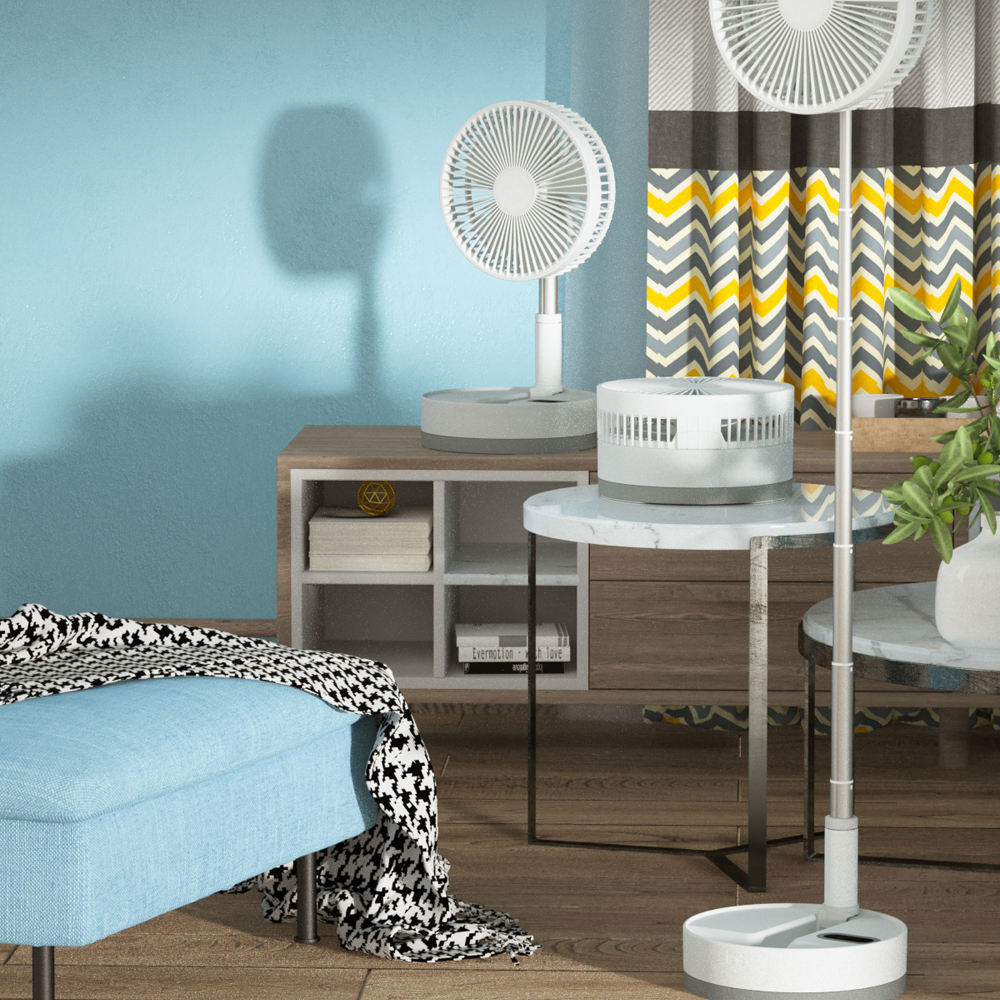 ADYSS Usb Foldable Rechargeable Telescopic Mini Desktop Handhold Folding Portable Rotatable Base Wireless Remote Control Fan