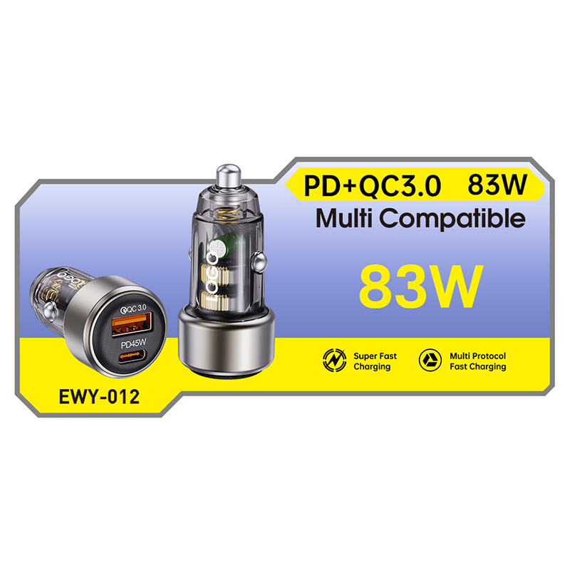 Enyuanwei Car Accessories Car Chargec PD+QC3.0 83W
