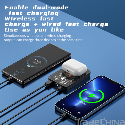 QIFU MagSafe Wireless Charging Power Bank - Transparent Mech, Ultra-Thin, Compact & Portable