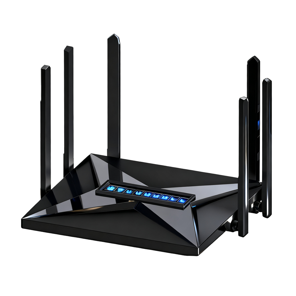 5G 1800Mbps wireless WiFi 6 dual band Wi Fi router with 4LAN and 1WAN ports, supporting mesh network DDOS IP filtering