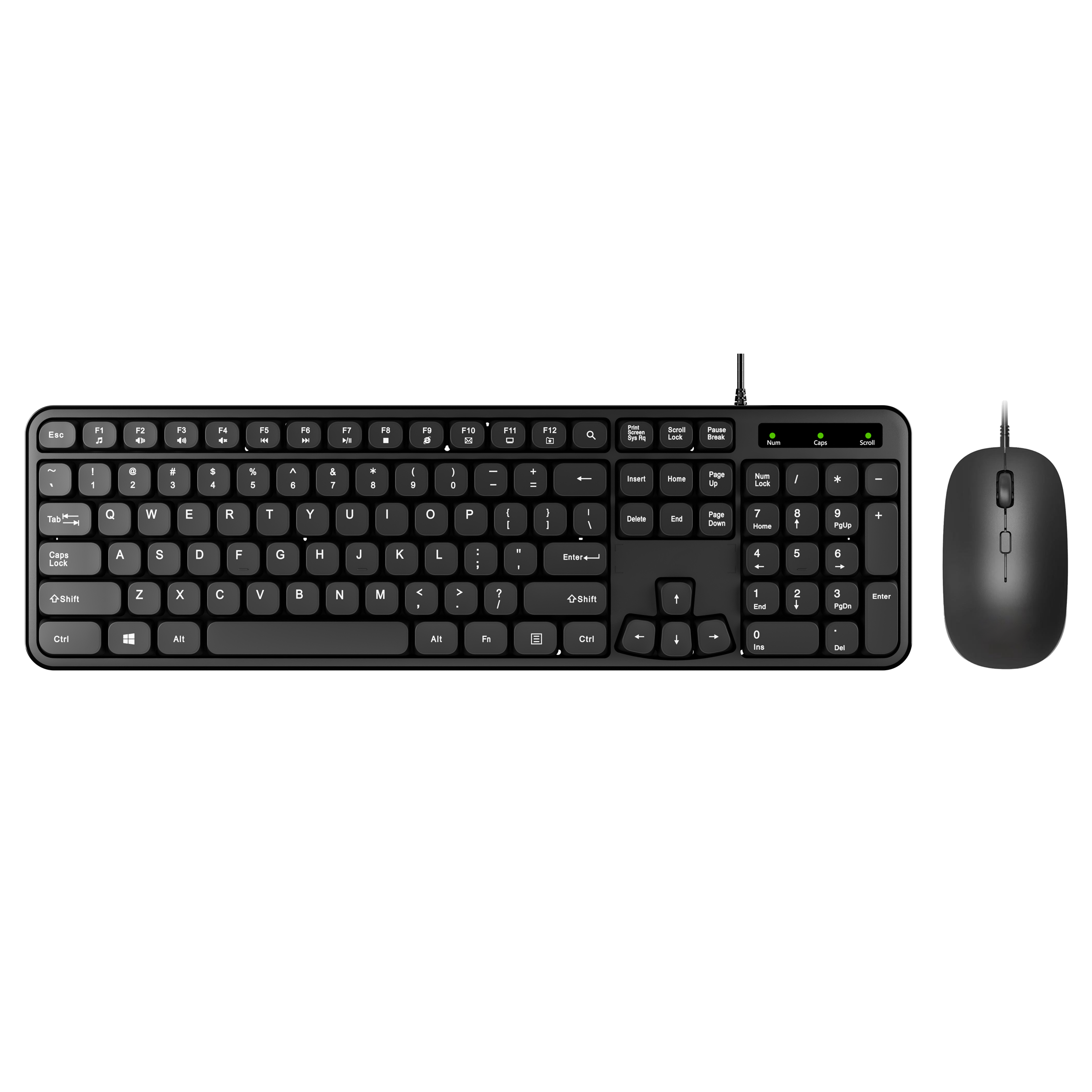104-Key Wired Optical Business Office Keyboard and Mouse Combo Thin Set for Universal PC Desktop