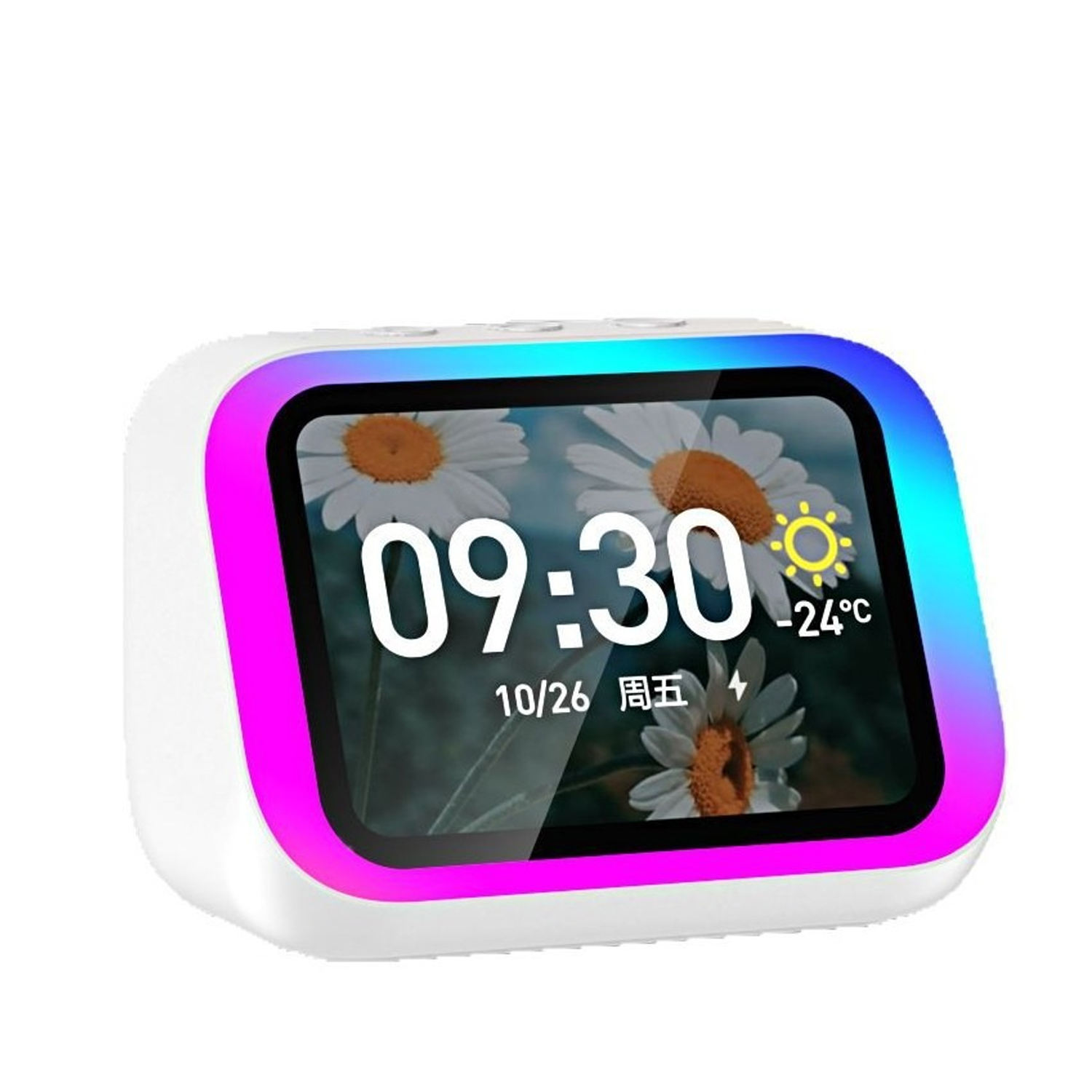 DM Smart Speaker with Screen, Call Voice Assistant, Bluetooth Music, Smart Clock, Alarm Clock, Voice Dialogue