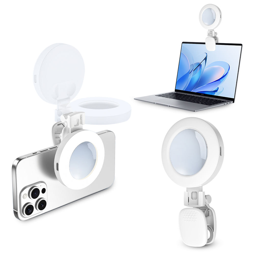 YUEWL D6 Portable Cosmetic Mirror with 2700-6500K Multi-dimensional Color Temperature for Photography & Camera Selfie Lamp in Po