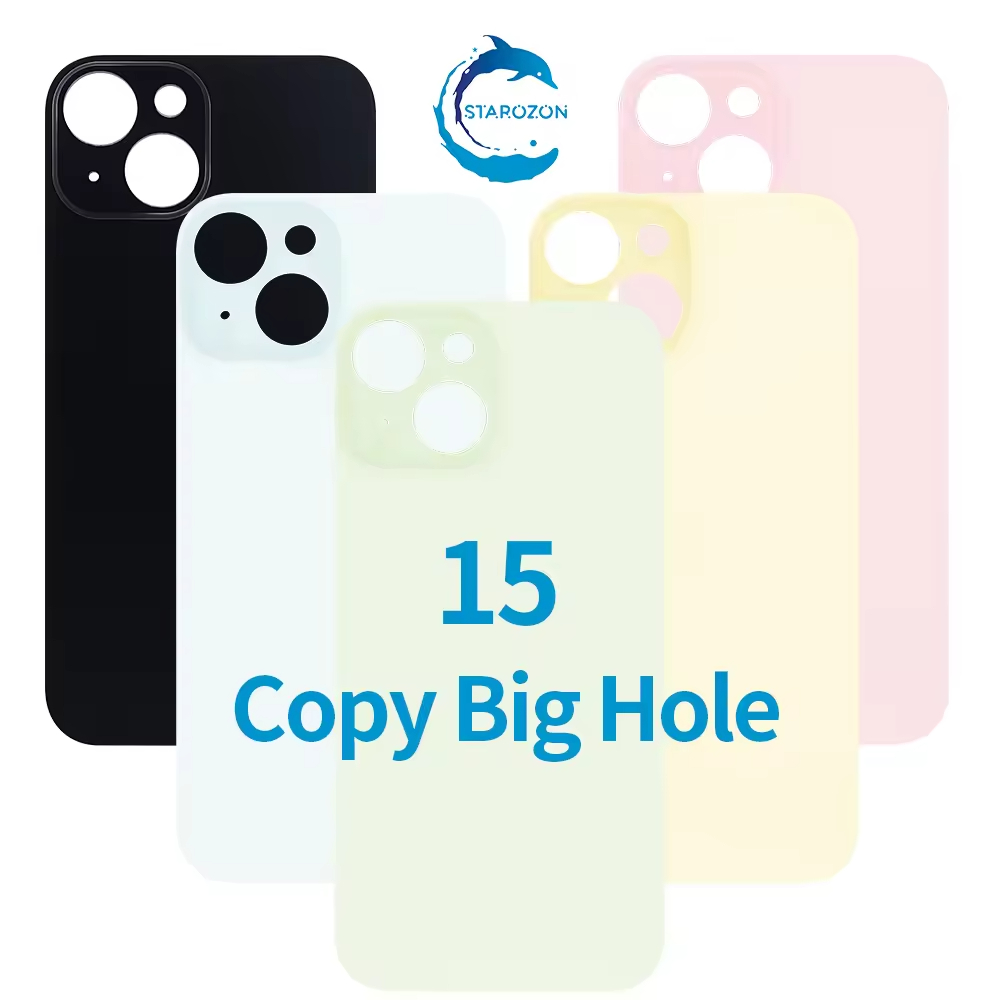 STAROZON Back Glass Cover for iPhone 15 15Plus 15Pro 15Pro Max Big Hole Back Cover Replacement Mobile Phone Housings