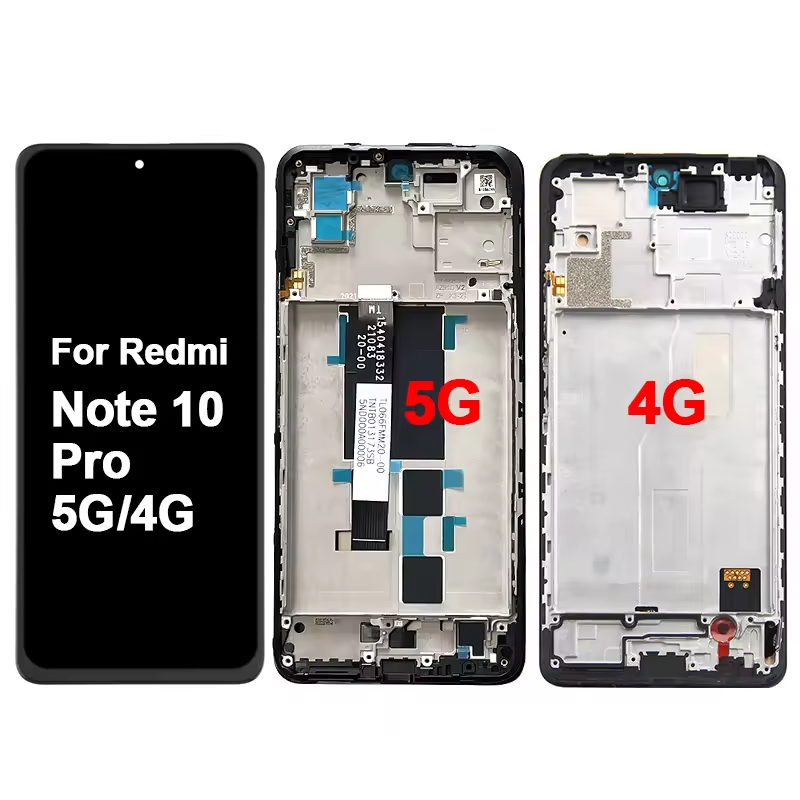 Mobile Phone Original Super AMOLED Display with Frame Touch Screen Replacement Display Note 10 Pro 4G 5G LCD for Xiaomi Redmi