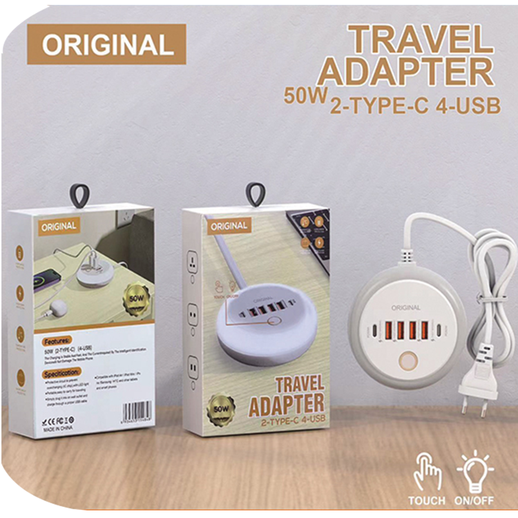 CUKY Business Travel Charger 2TYPE-C+4USB 50W Fast Charging