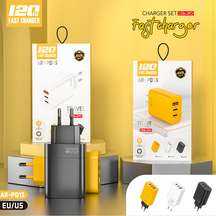 ANRUT -PD120W+USB fast charger EU-US series