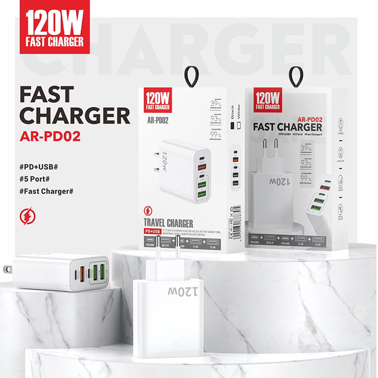 ANRUT -120W fast charger PD+USB 5 port series