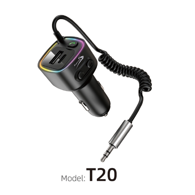 PD car charger USB+Type-c dual-port series (with 3.5mm plug)