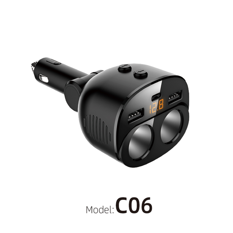 PD car charger dual USB QC3.0+TYPE-C three-port series