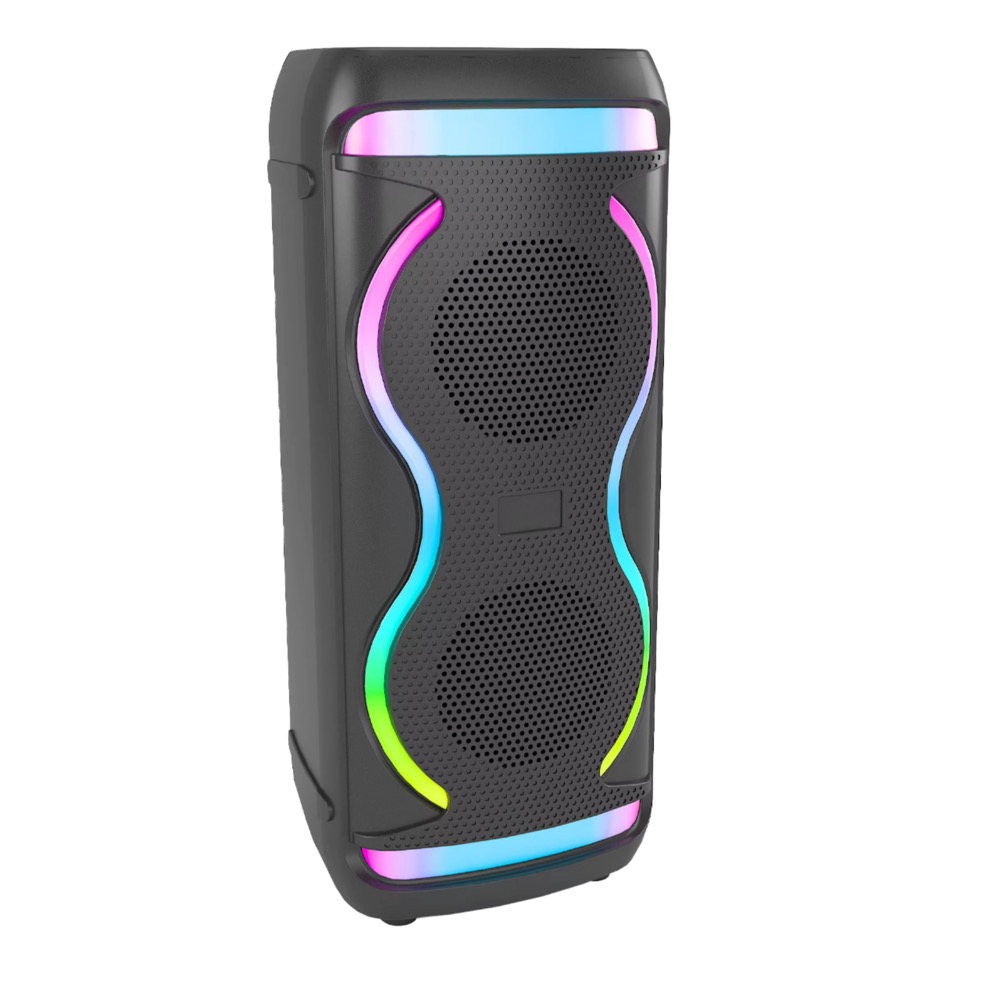 DEYIN 002 Speaker Wireless RGB USB for FM TF Bass Boombox CS-8809 Portable Plastic Double 8W Woofer Built-in Mic Karaoke