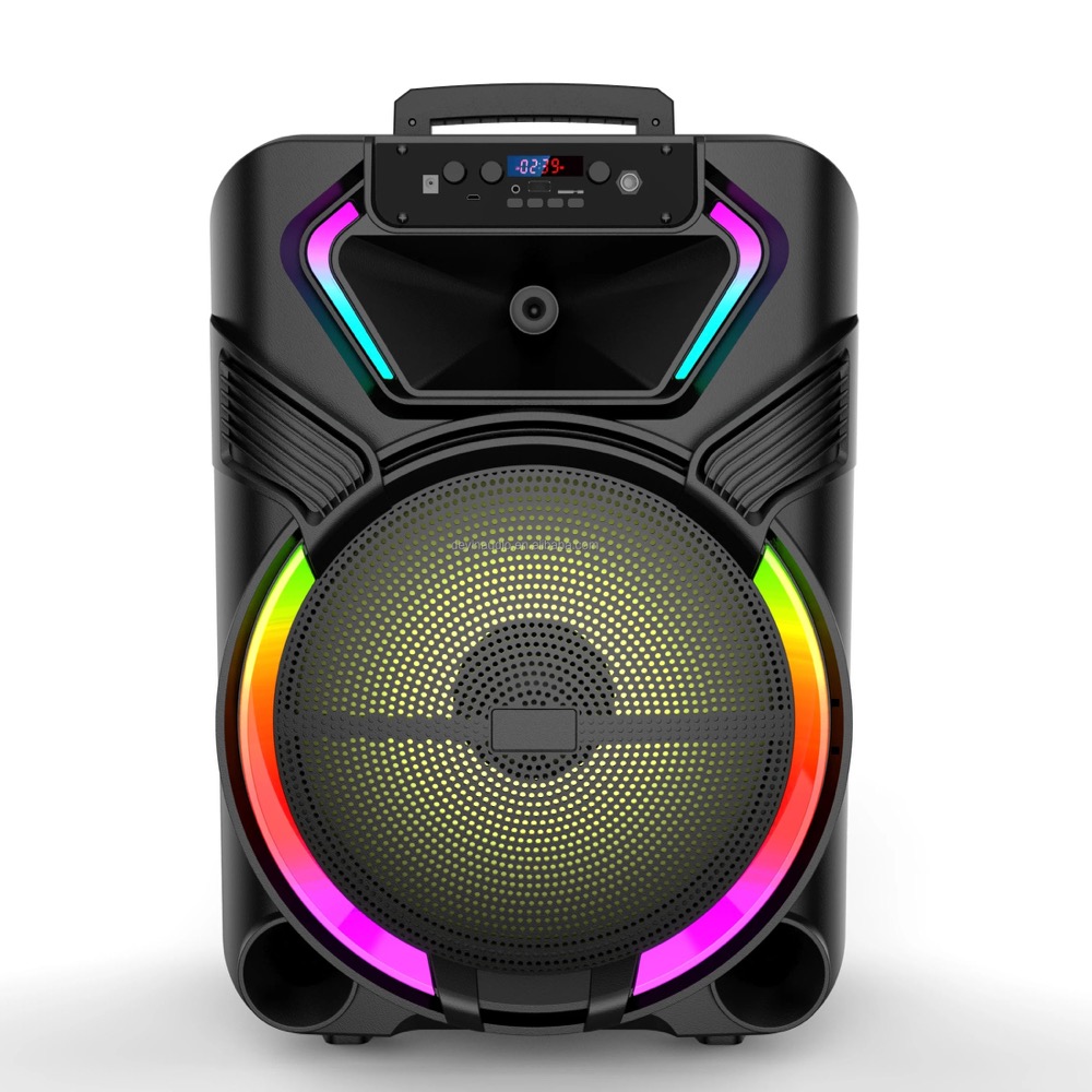 DeYin 003 CS-5101 portable rechargeable LED speaker with USB interface, FM radio, 15 inch subwoofer, comfortable travel, t