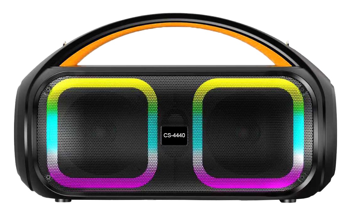 DEYIN 006 CS-4440 for Boombox Bluetooth Speaker-Portable Party Speaker RGB LED Lights Built-in Mic Rechargeable Battery USB