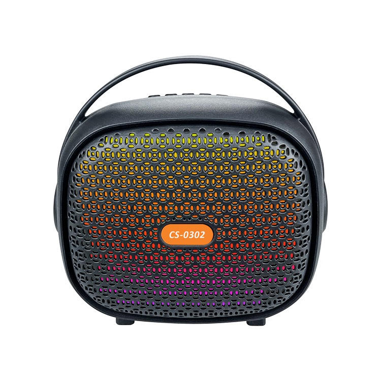 DEYIN 009 Portable Mini Speaker with RGB LED Light Show for V5.2 USB/Battery Powered Stereo Bass Plastic up to 5 Hours Playtime